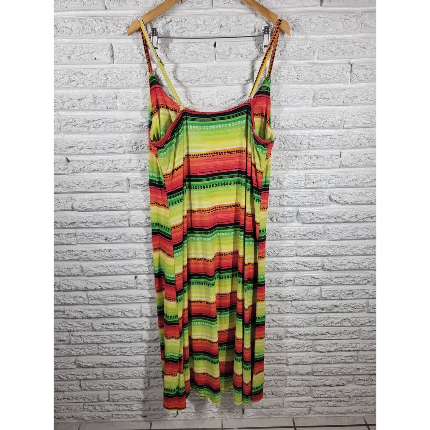 Rouge Women Dress 3X Plus Slip Midi Fluorescent Red Adjustable Spaghetti Strap