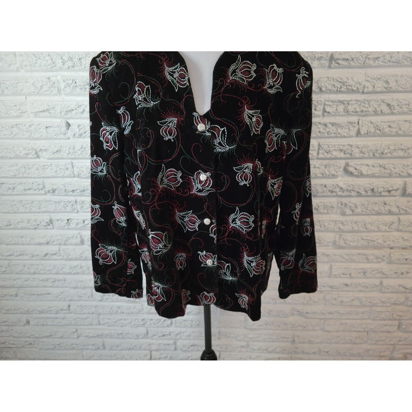 Vintage Holiday Maggie McNaughton Womens Jacket 22W Plus Blazer Velvet Embroider