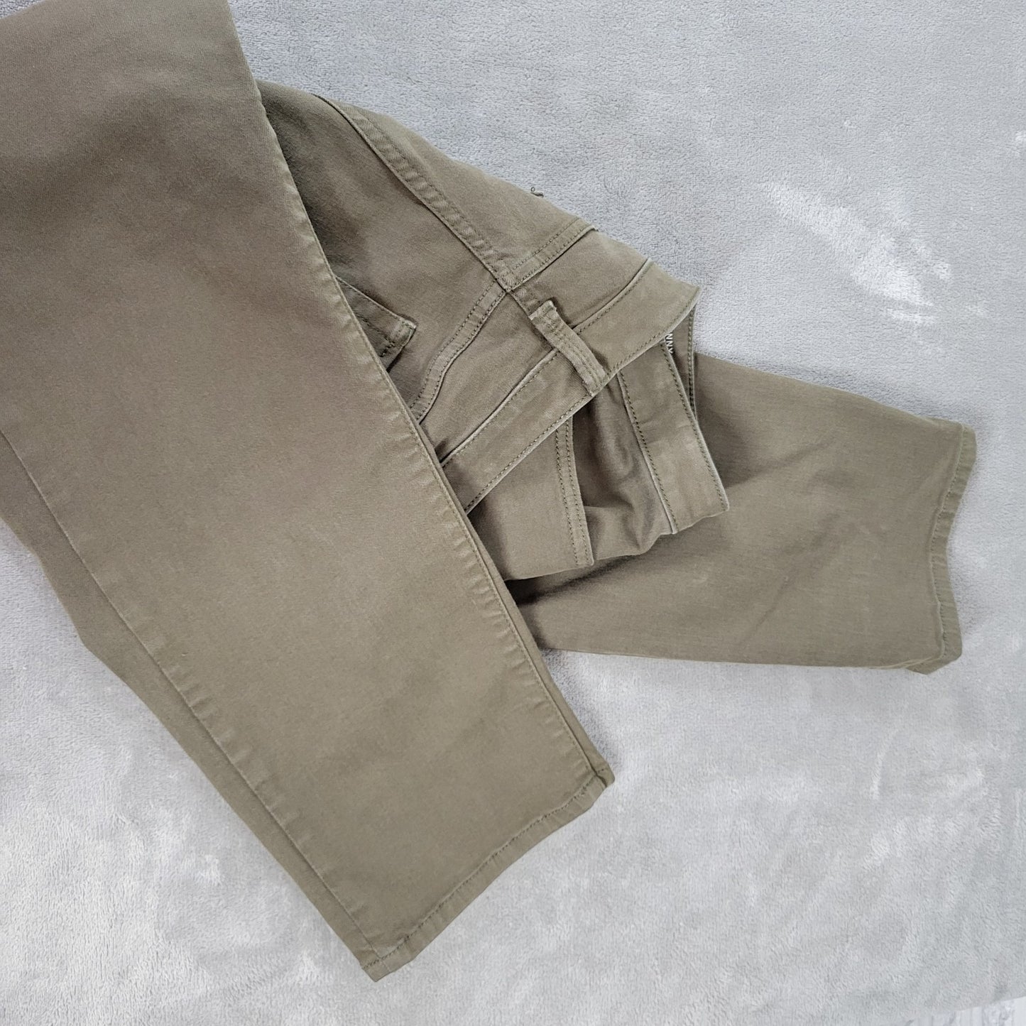 Ana Womens Jeans 18 Plus Skinny Ankle Cropped Green Denim Zip Fly Comfy Stretchy