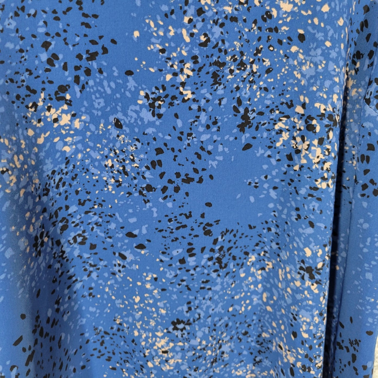 Madison Grey Womens Top XL Tank Blue Paint Splatter Polyester Lightweight Office