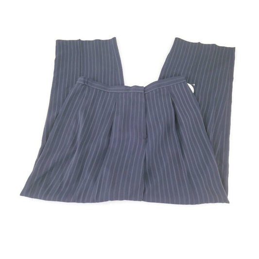 Valerie Stevens Womens Pants 16W Plus Dress Blue Slimming Stripe Comfort Waist