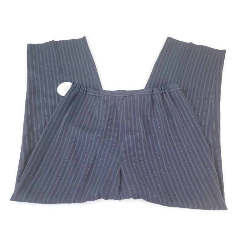Valerie Stevens Womens Pants 16W Plus Dress Blue Slimming Stripe Comfort Waist