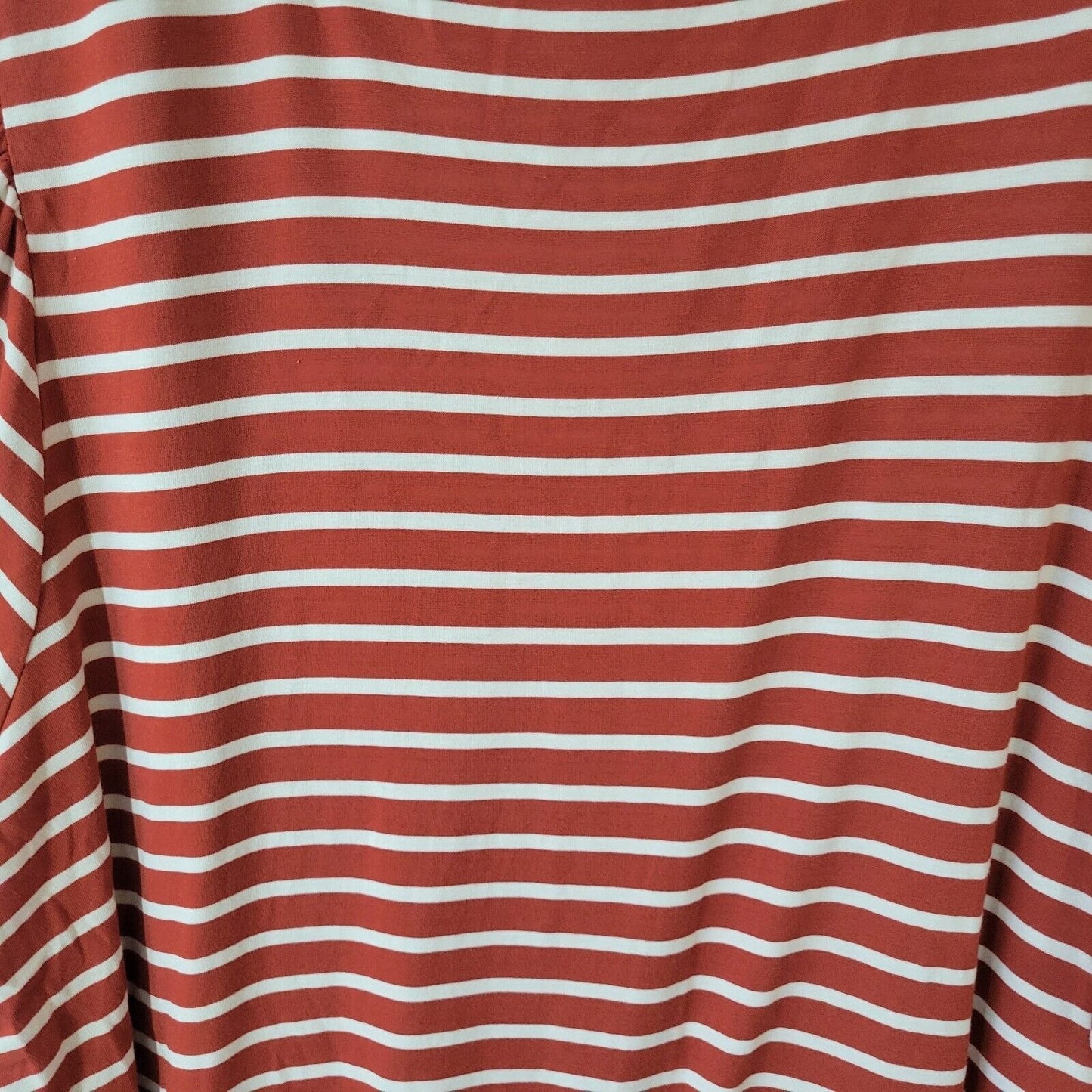 Cable Gauge Womens Top 3X Plus Tee Short Sleeve Burnt Orange Stripe Lightweight