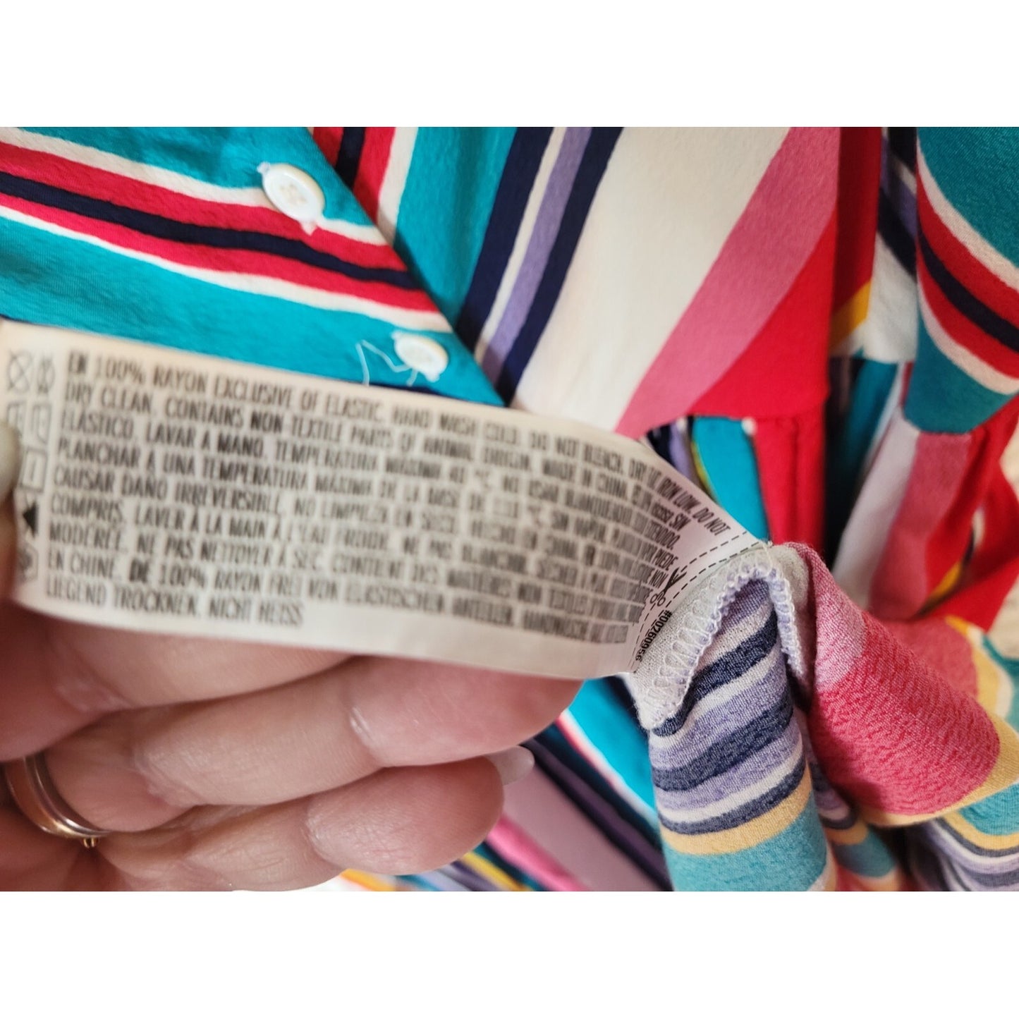 Forever 21 Womens Top 1X Plus Cami Spaghetti Strap Swing Rayon Adjustable Stripe