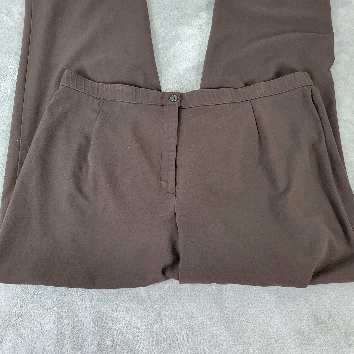 Dress Barn Womens Pants 20 Plus Straight Leg Career Brown Poly Blend Zip Fly