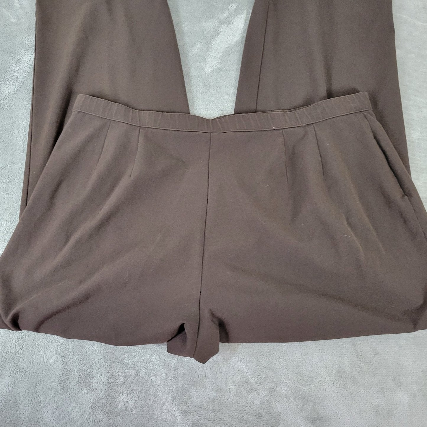 Dress Barn Womens Pants 20 Plus Straight Leg Career Brown Poly Blend Zip Fly