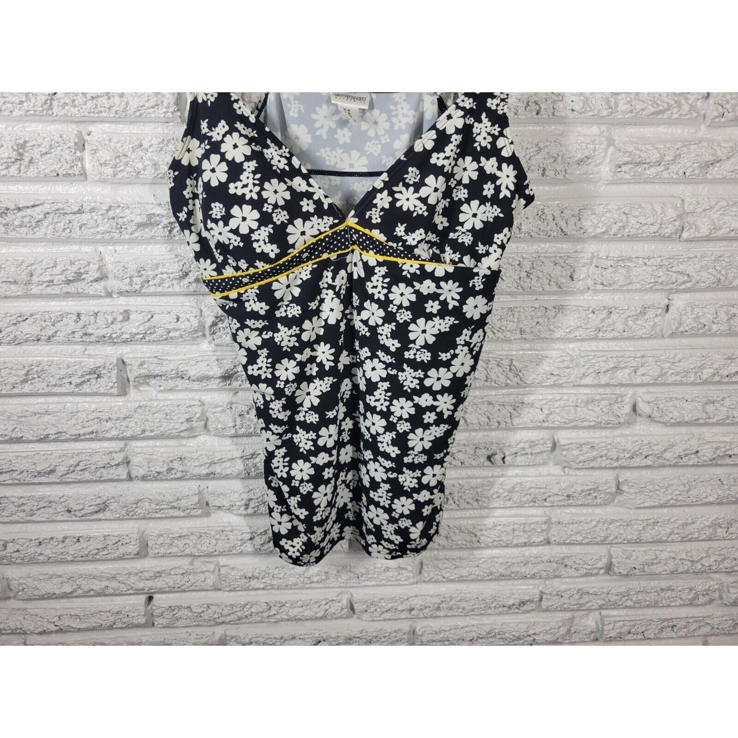 Motherhood Maternity Womens Swim Top Extra Large Spaghetti Black Floral Bra