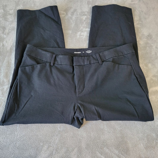 Old Navy Womens Pants 20 Plus Pixie High Rise Capri Black Zip Fly Cotton Blend
