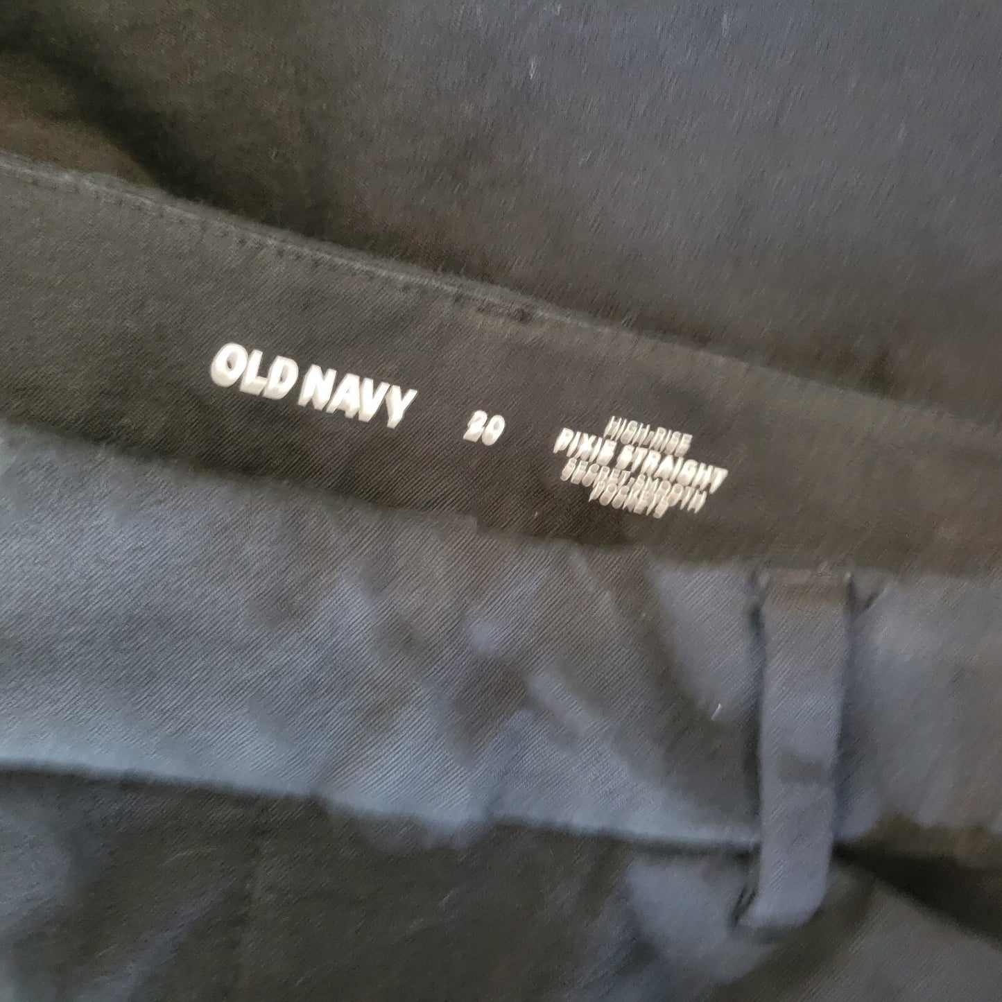 Old Navy Womens Pants 20 Plus Pixie High Rise Capri Black Zip Fly Cotton Blend