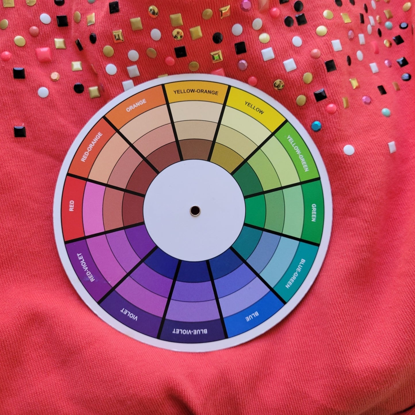 Rafaella Womens Top XL 3/4 Sleeve Red Orange Knit Cotton Studded Casual Comfy