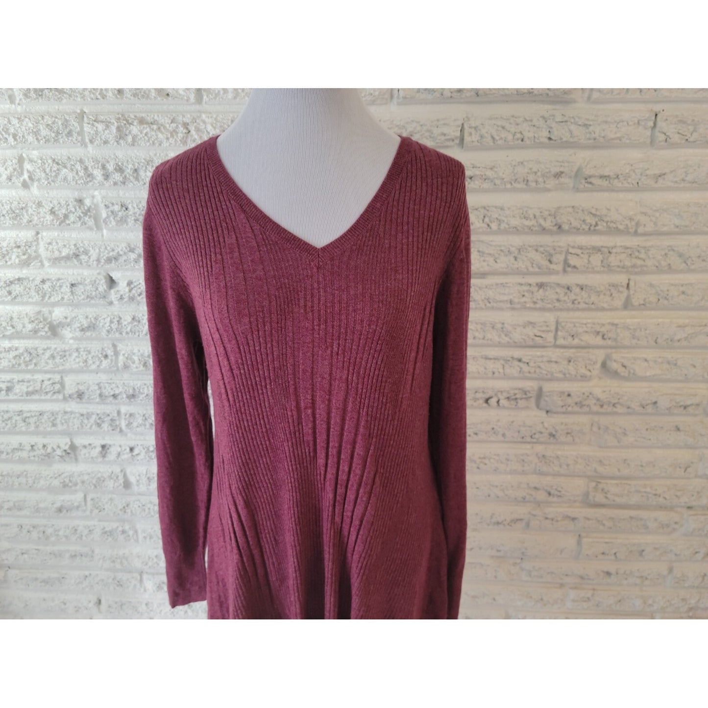 Apt 9 Women Sweater XXL Plus Tunic Pullover Long Sleeve Purple VNeck Lightweight