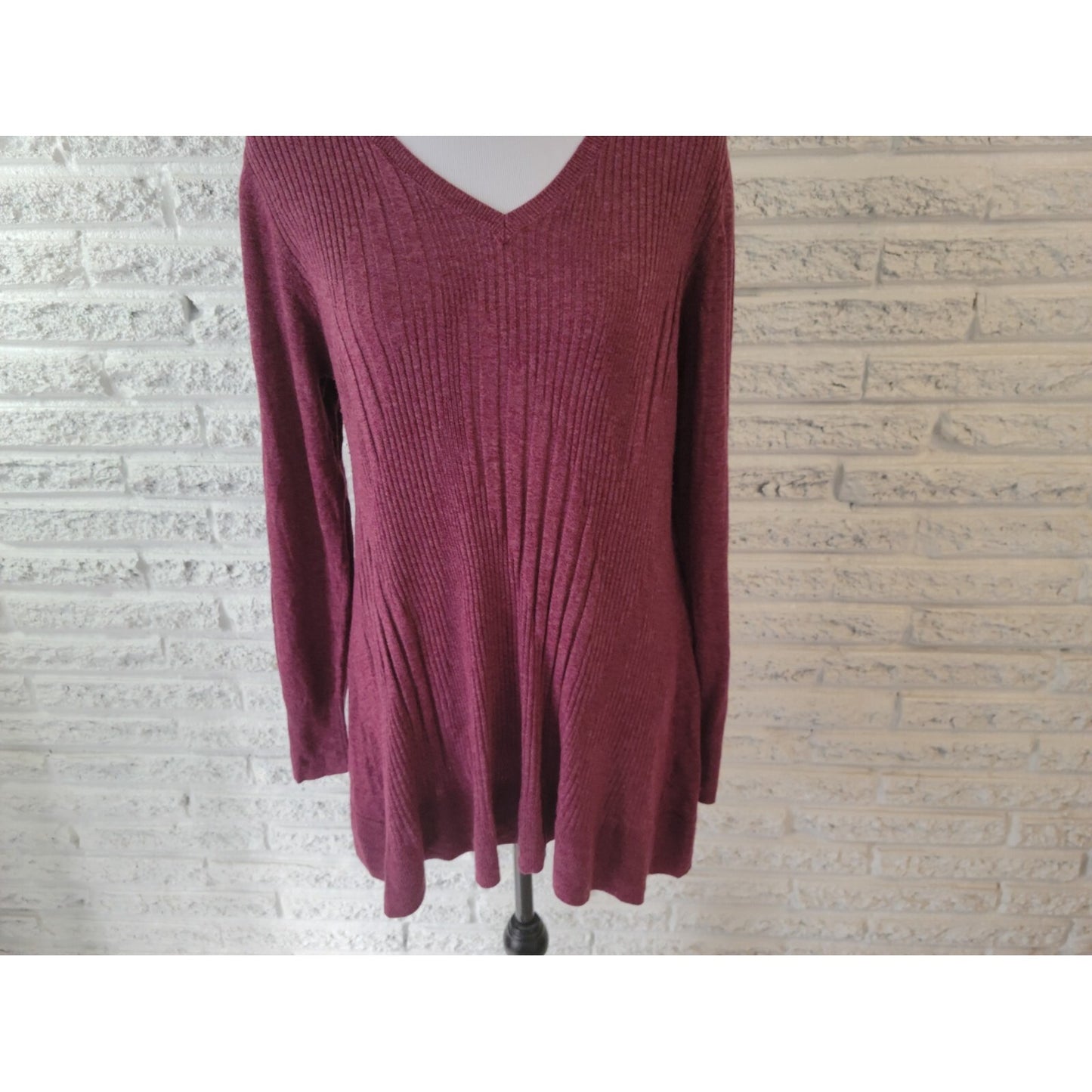 Apt 9 Women Sweater XXL Plus Tunic Pullover Long Sleeve Purple VNeck Lightweight