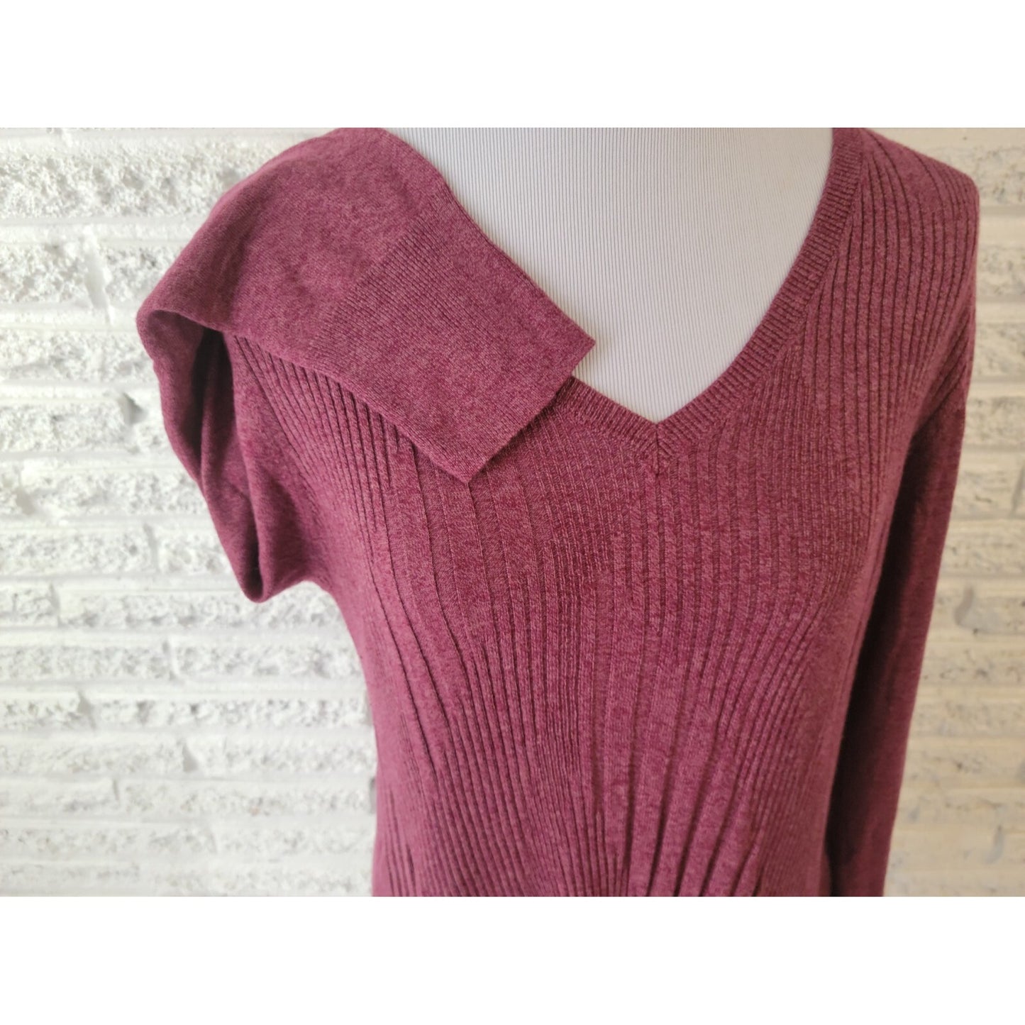 Apt 9 Women Sweater XXL Plus Tunic Pullover Long Sleeve Purple VNeck Lightweight