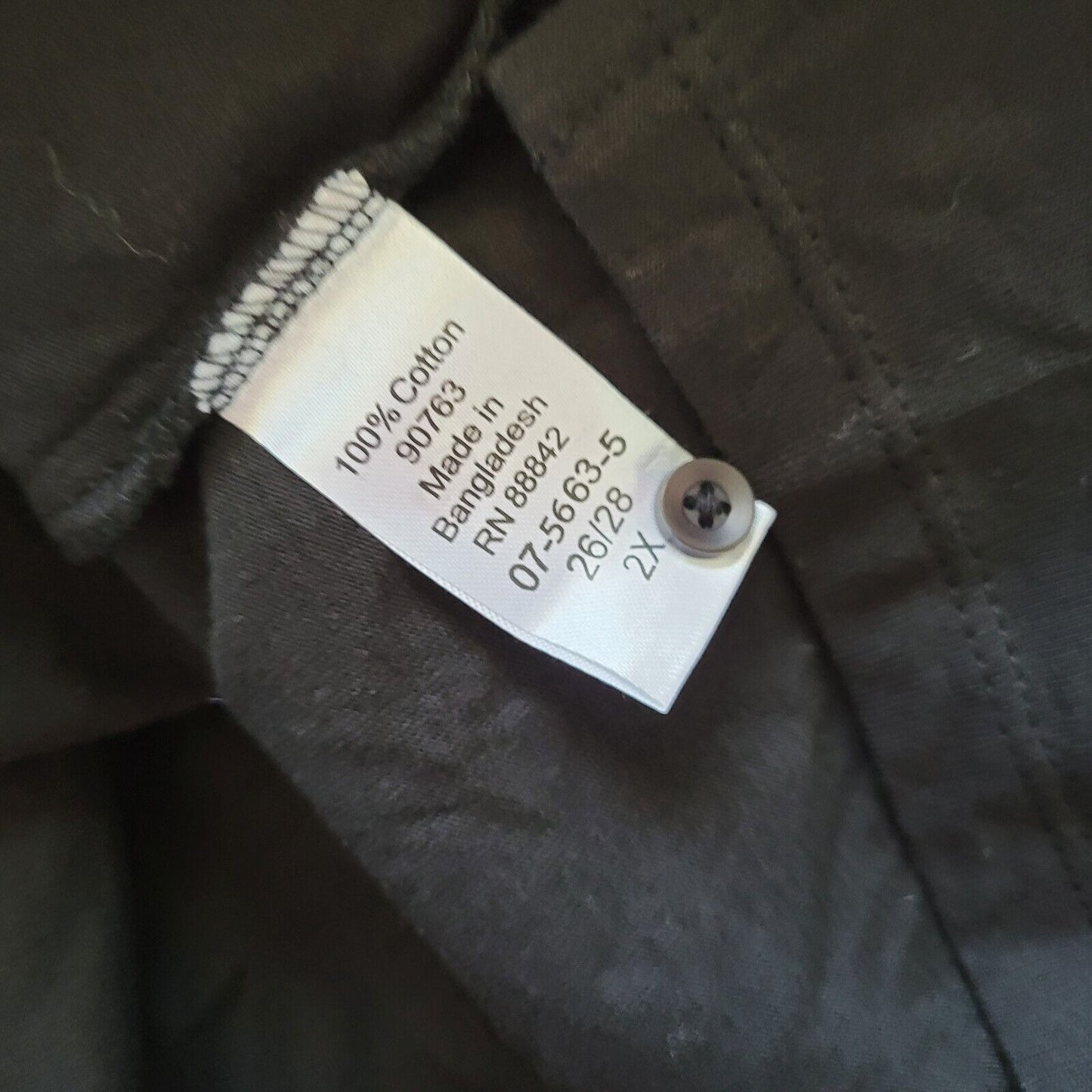 Roamans Womens Top 2X Plus Polo Long Sleeve Black Cotton Collar Casual Comfy