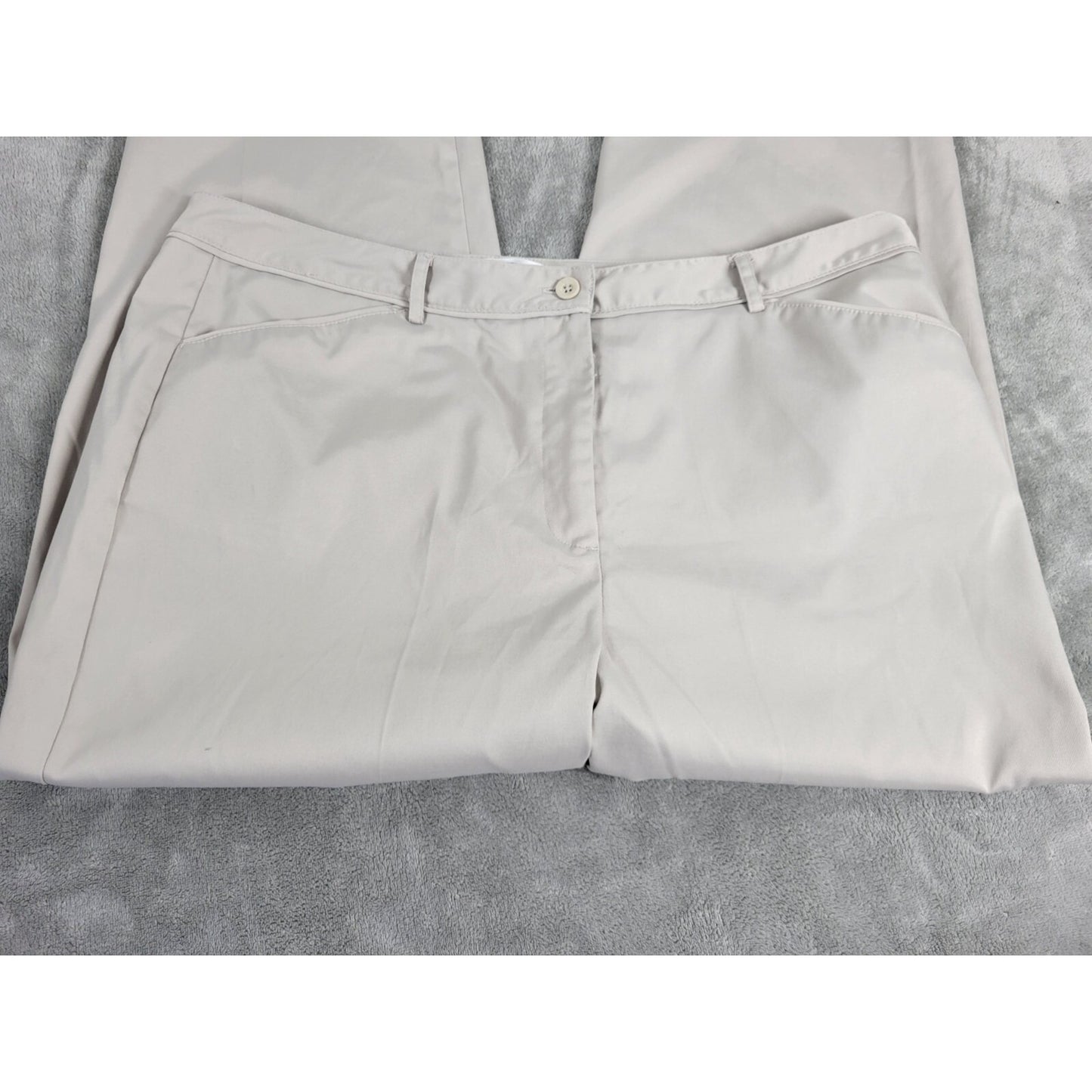 Talbots Womens Pants 18 Plus Capri Beige Zip Fly Polyester Blend Career Casual