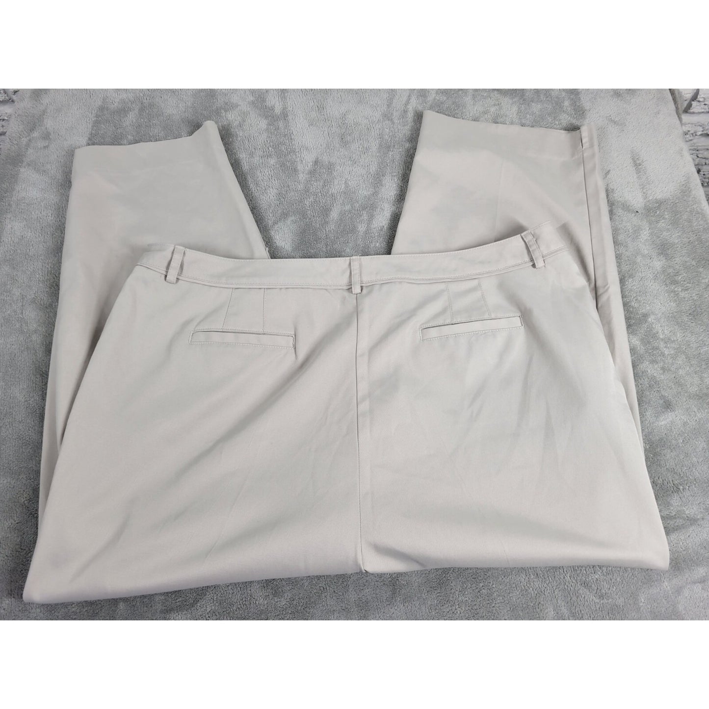 Talbots Womens Pants 18 Plus Capri Beige Zip Fly Polyester Blend Career Casual