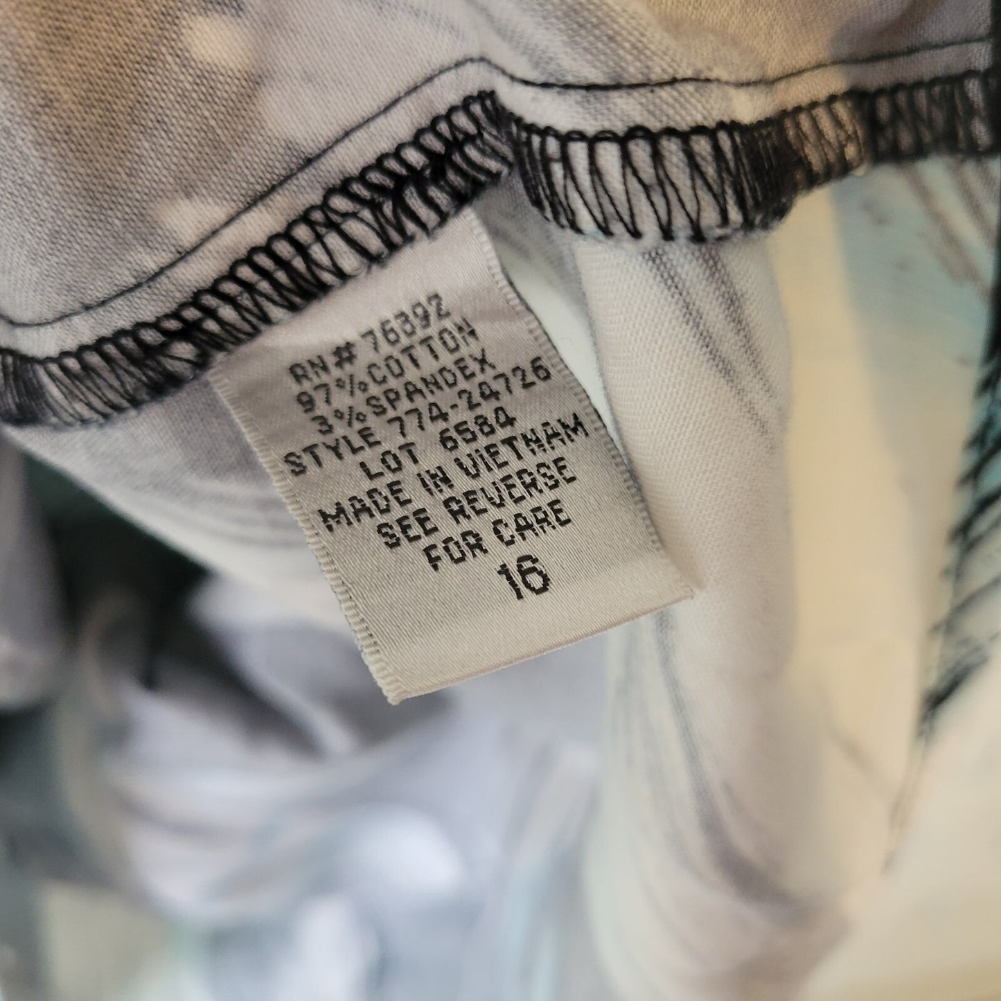 Olivia Matthews Women Dress 16 Mini Sheath Sleeveless Blue Watercolor Zip Office