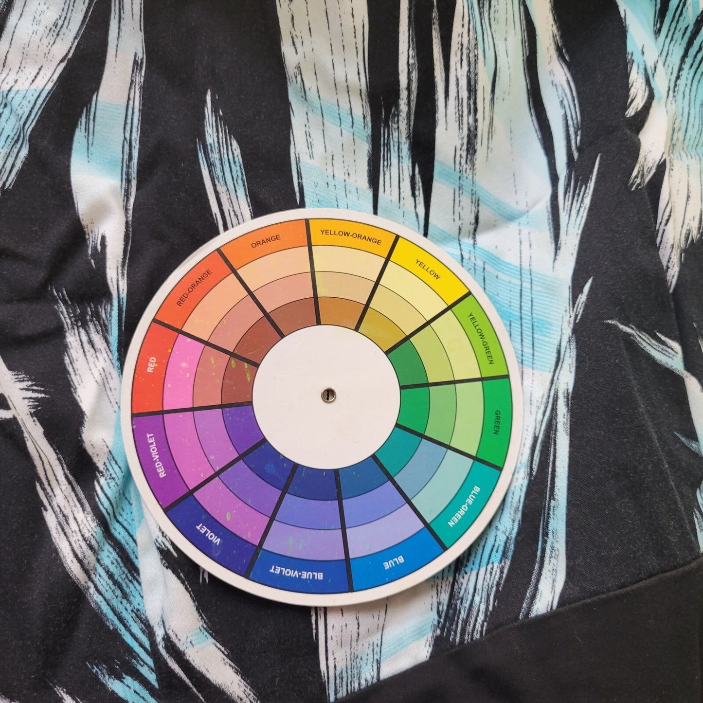 Olivia Matthews Women Dress 16 Mini Sheath Sleeveless Blue Watercolor Zip Office