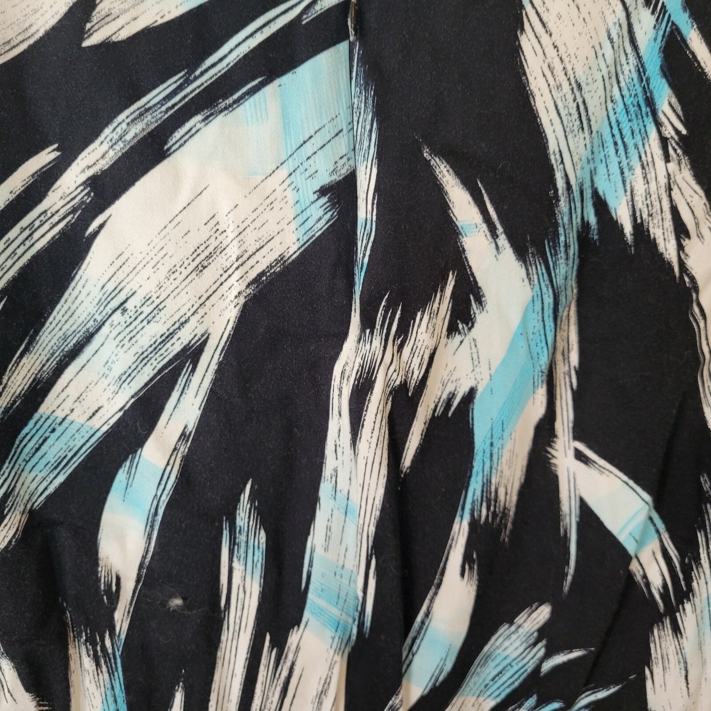 Olivia Matthews Women Dress 16 Mini Sheath Sleeveless Blue Watercolor Zip Office