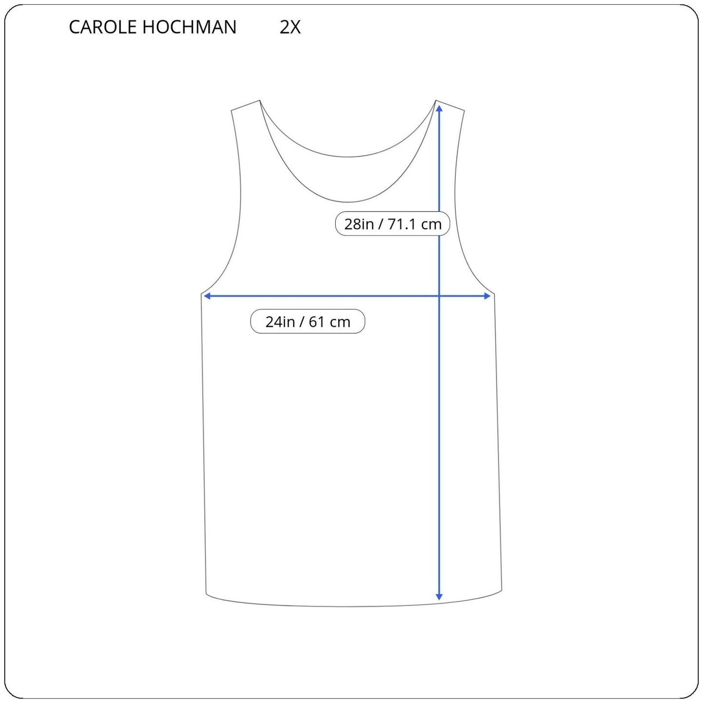 Carole Hochman Womens Pajama Top 2X Tank Blue Pocket Cotton Blend Heavenly Soft