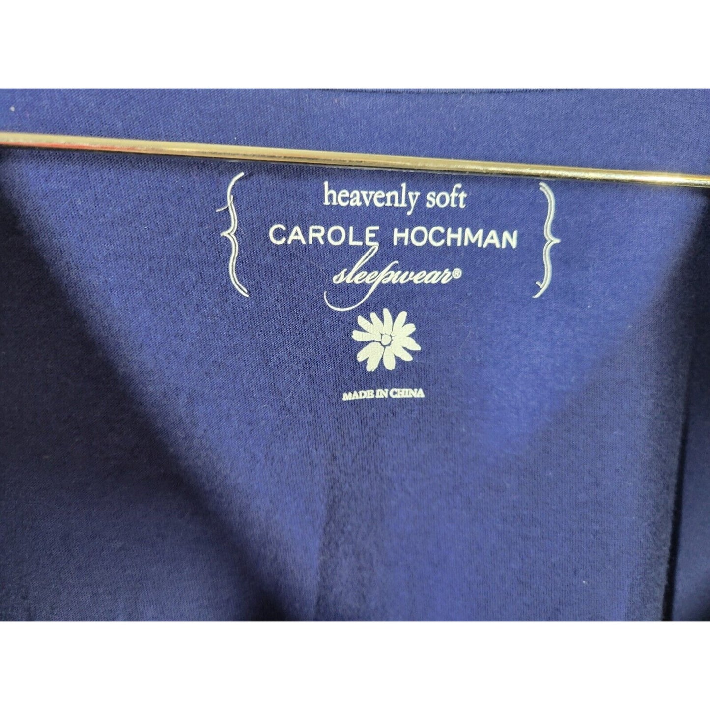Carole Hochman Womens Pajama Top 2X Tank Blue Pocket Cotton Blend Heavenly Soft