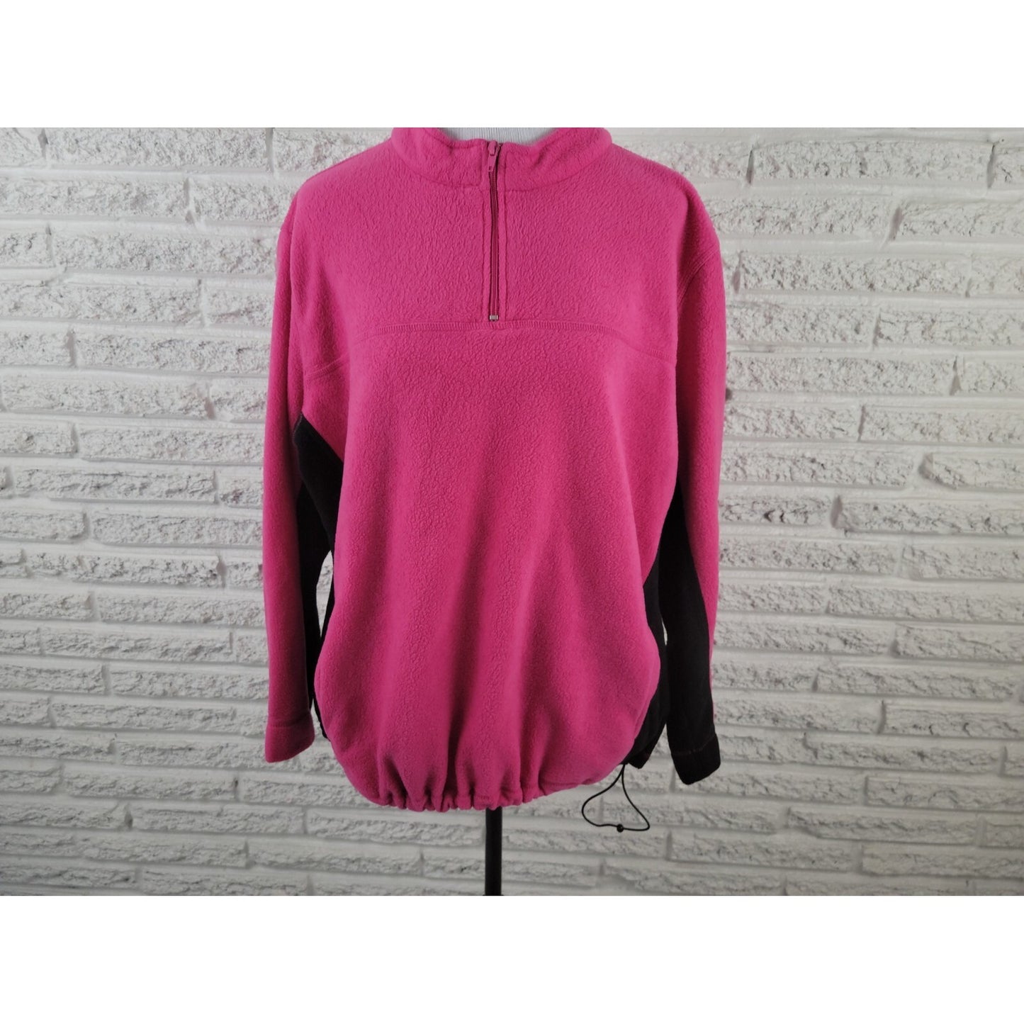 Bobbie Brooks Womens Jacket 2X Plus 1/4 Zip Fleece Pink Pockets Polyester Casual