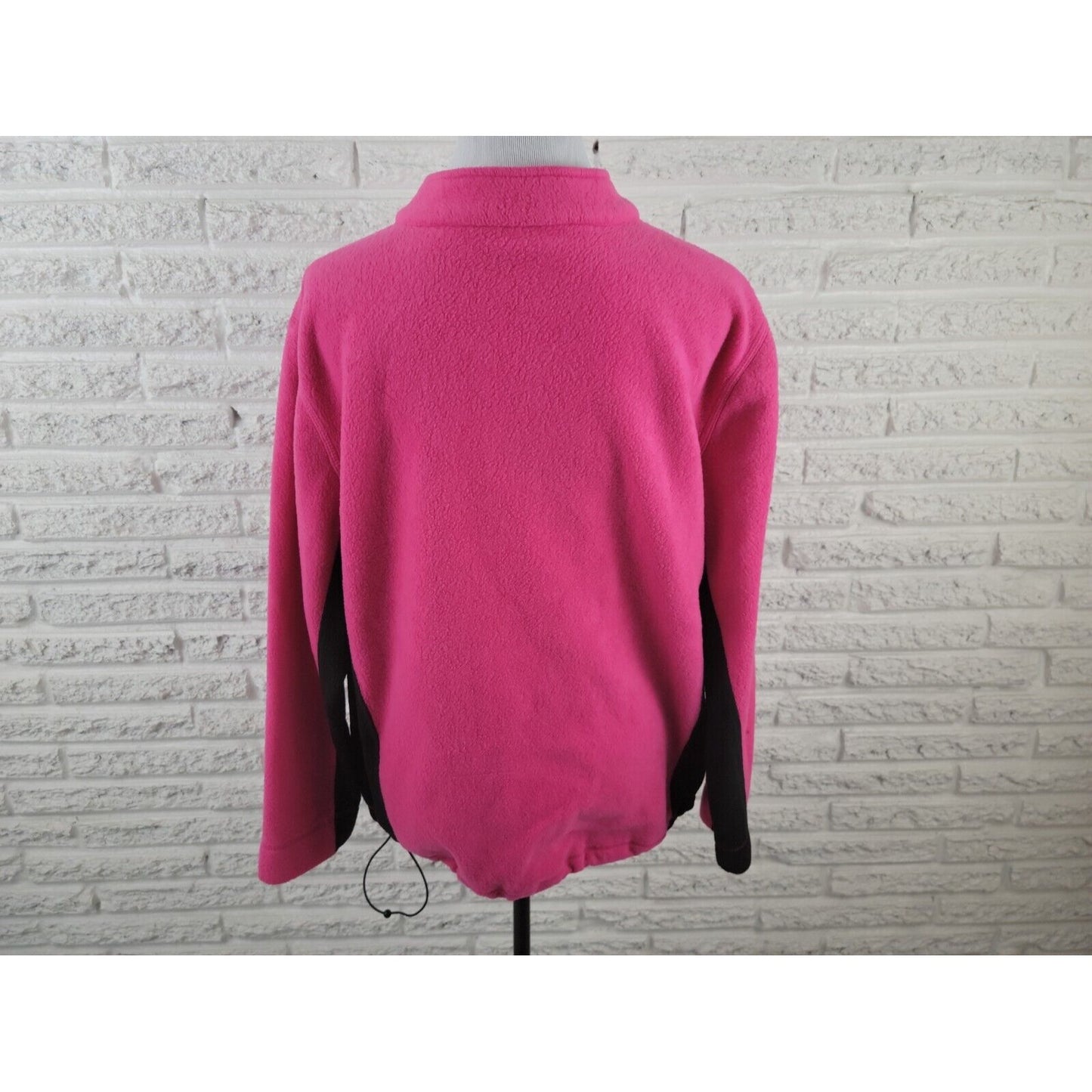 Bobbie Brooks Womens Jacket 2X Plus 1/4 Zip Fleece Pink Pockets Polyester Casual
