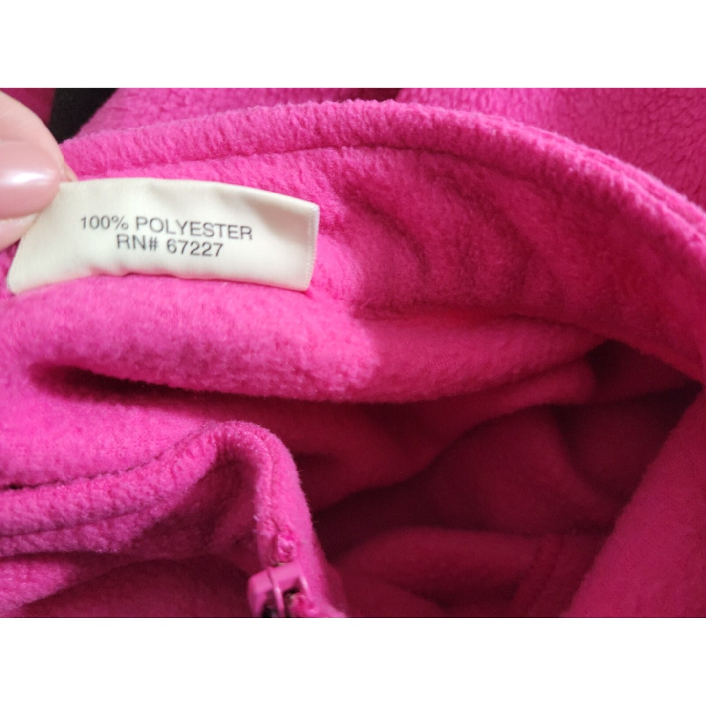 Bobbie Brooks Womens Jacket 2X Plus 1/4 Zip Fleece Pink Pockets Polyester Casual