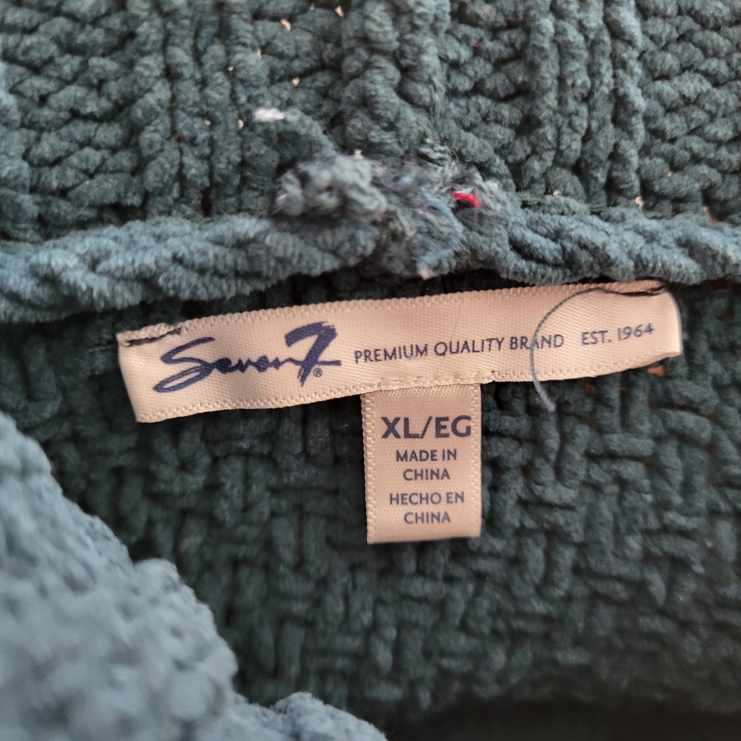 Seven 7 Womens Sweater Extra Large Turtleneck Green Cable Knit Casual Polyester