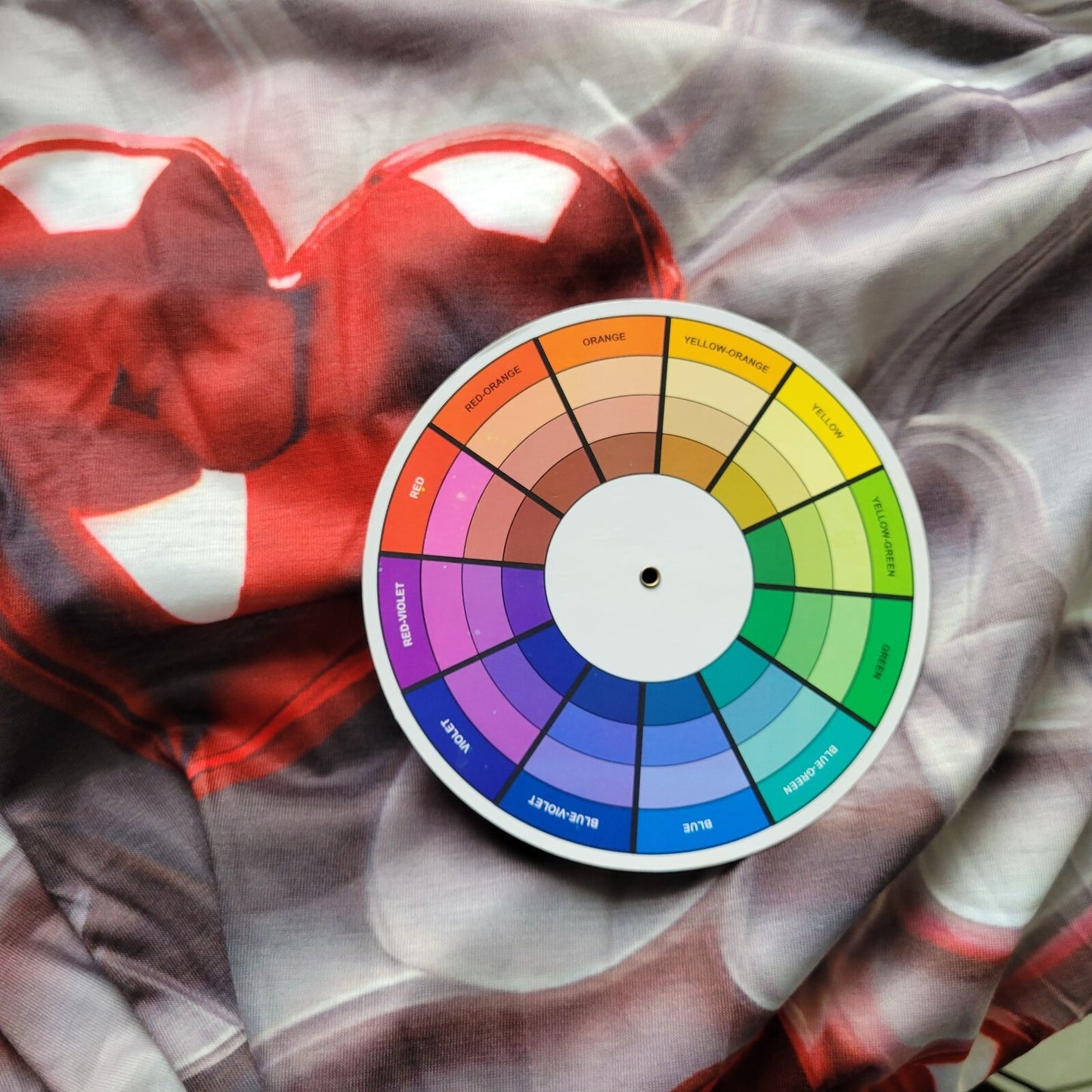 Valentines Day Womens Top 3XL Plus Tunic Lavender Red Hearts Casual Poly Blend