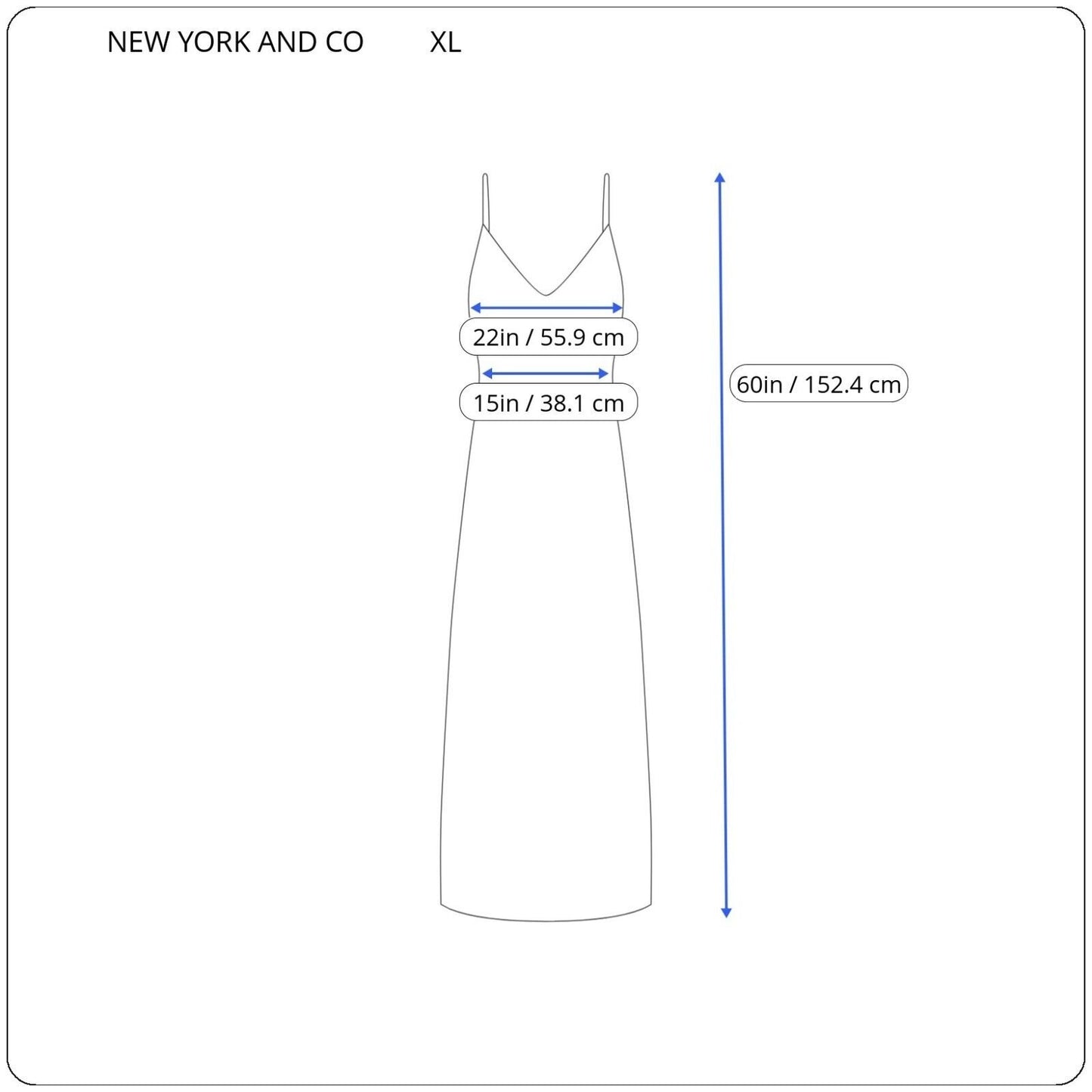 New York Co Womens Dress Extra Large Slip Maxi Halter Spaghetti Keyhole Blue
