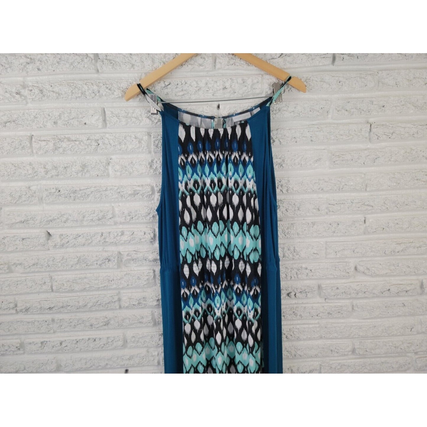 New York Co Womens Dress Extra Large Slip Maxi Halter Spaghetti Keyhole Blue