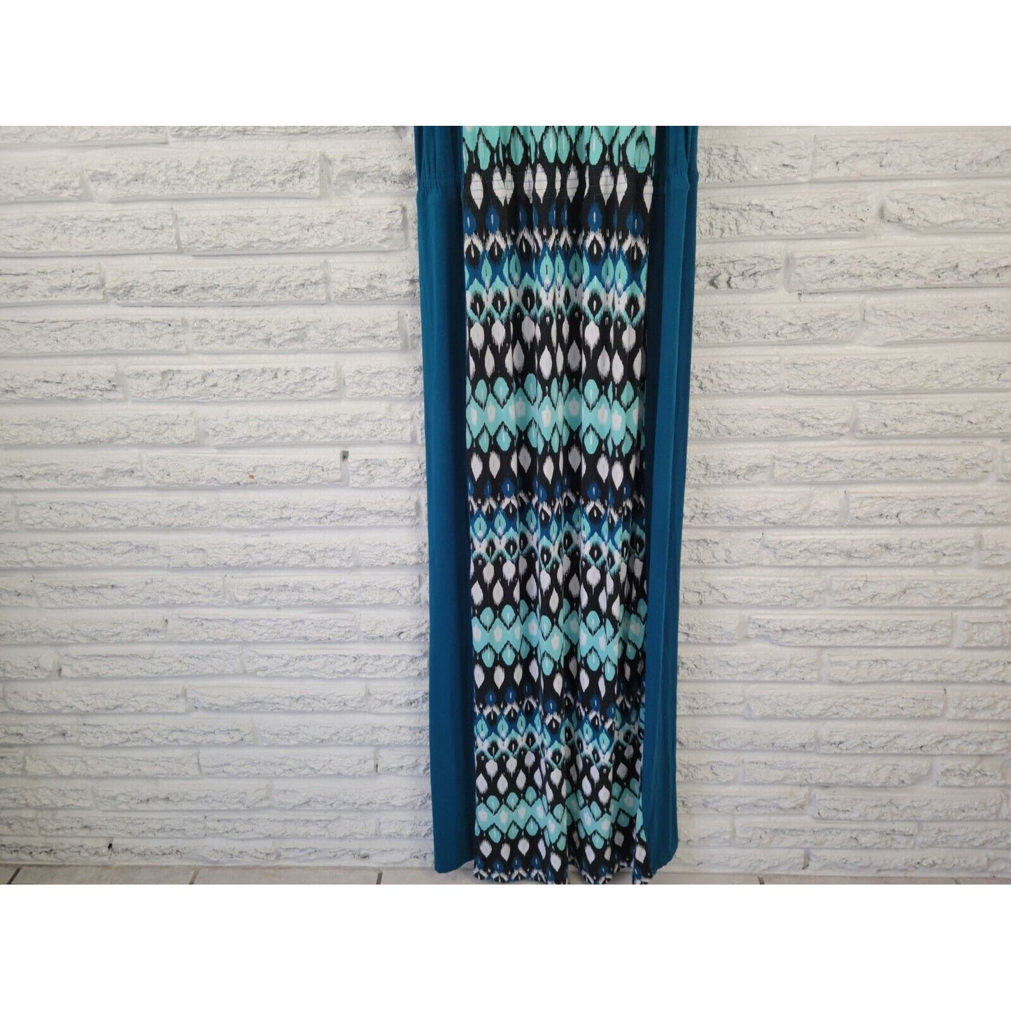 New York Co Womens Dress Extra Large Slip Maxi Halter Spaghetti Keyhole Blue