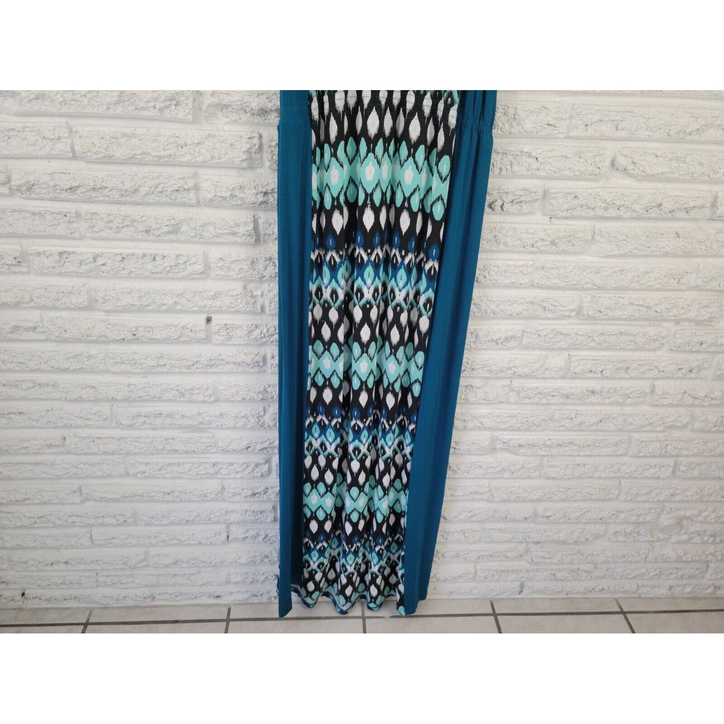 New York Co Womens Dress Extra Large Slip Maxi Halter Spaghetti Keyhole Blue