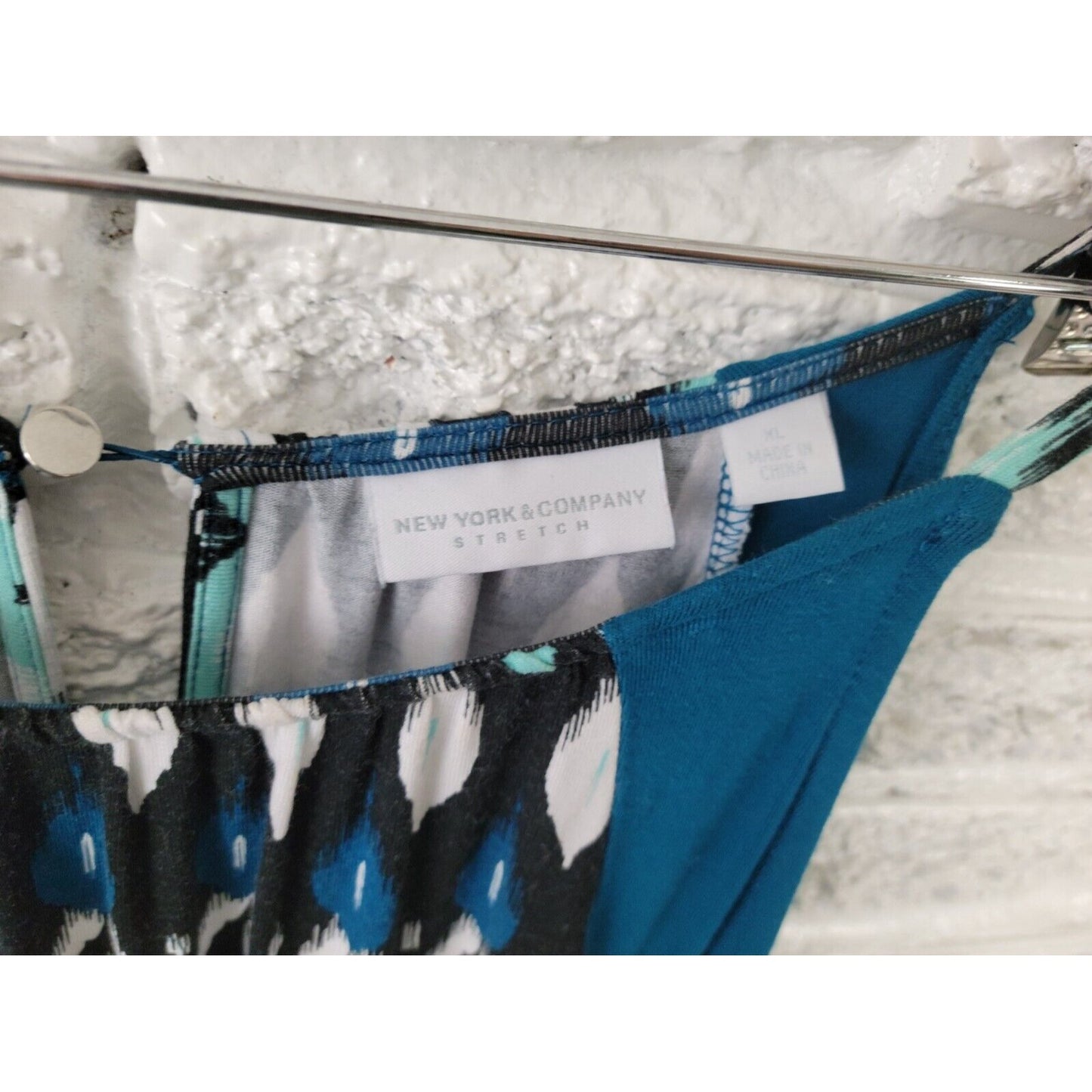 New York Co Womens Dress Extra Large Slip Maxi Halter Spaghetti Keyhole Blue