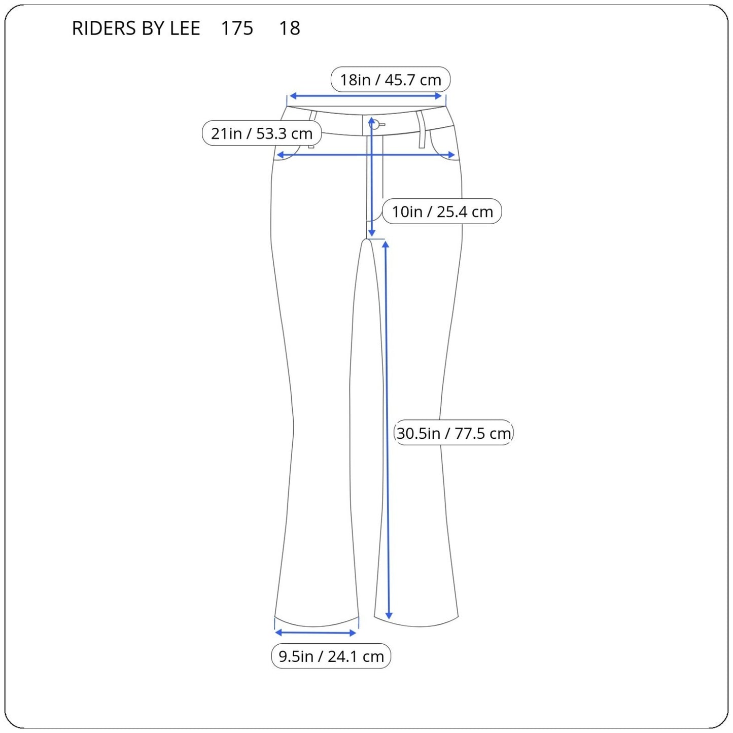 Riders by Lee Womens Jeans 18 Plus 1Boot Cut Medium Blue Denim Zip Fly Stretchy