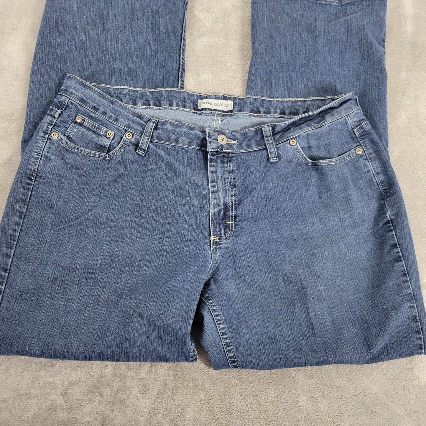 Riders by Lee Womens Jeans 18 Plus 1Boot Cut Medium Blue Denim Zip Fly Stretchy