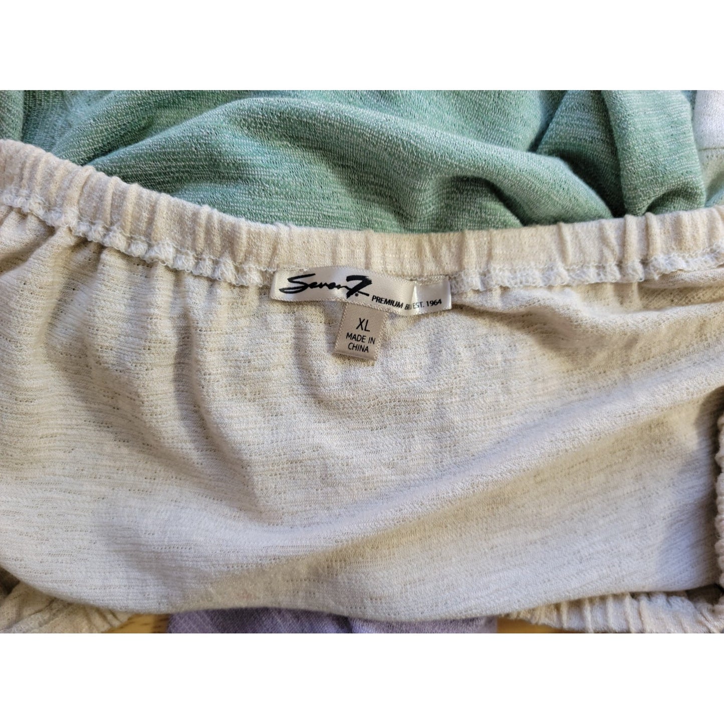 Seven 7 Womens Top Extra Large On Off Shoulder Ombre Tied 3/4 Sleeve Casual