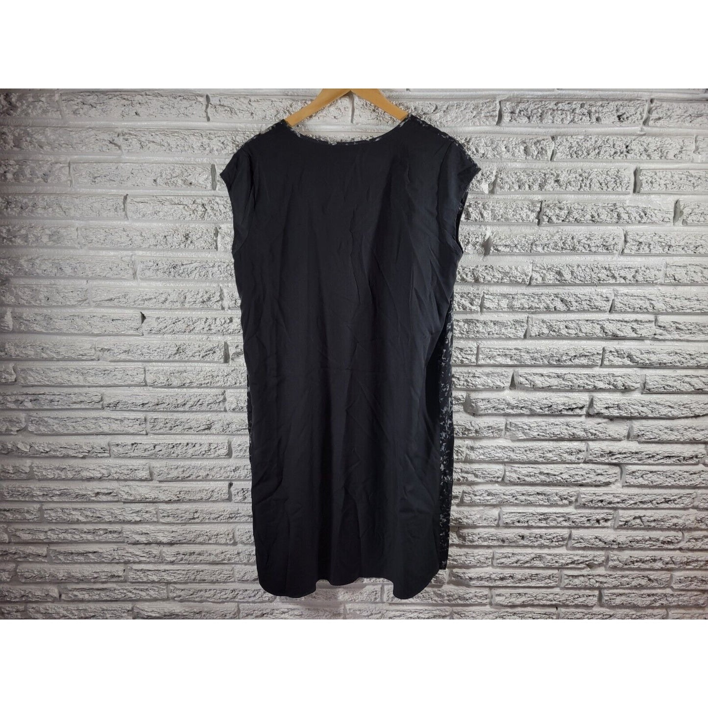 Liz Lange Maternity Womens Dress XL Shift Sleeveless Black Tie Dye Asymmetric