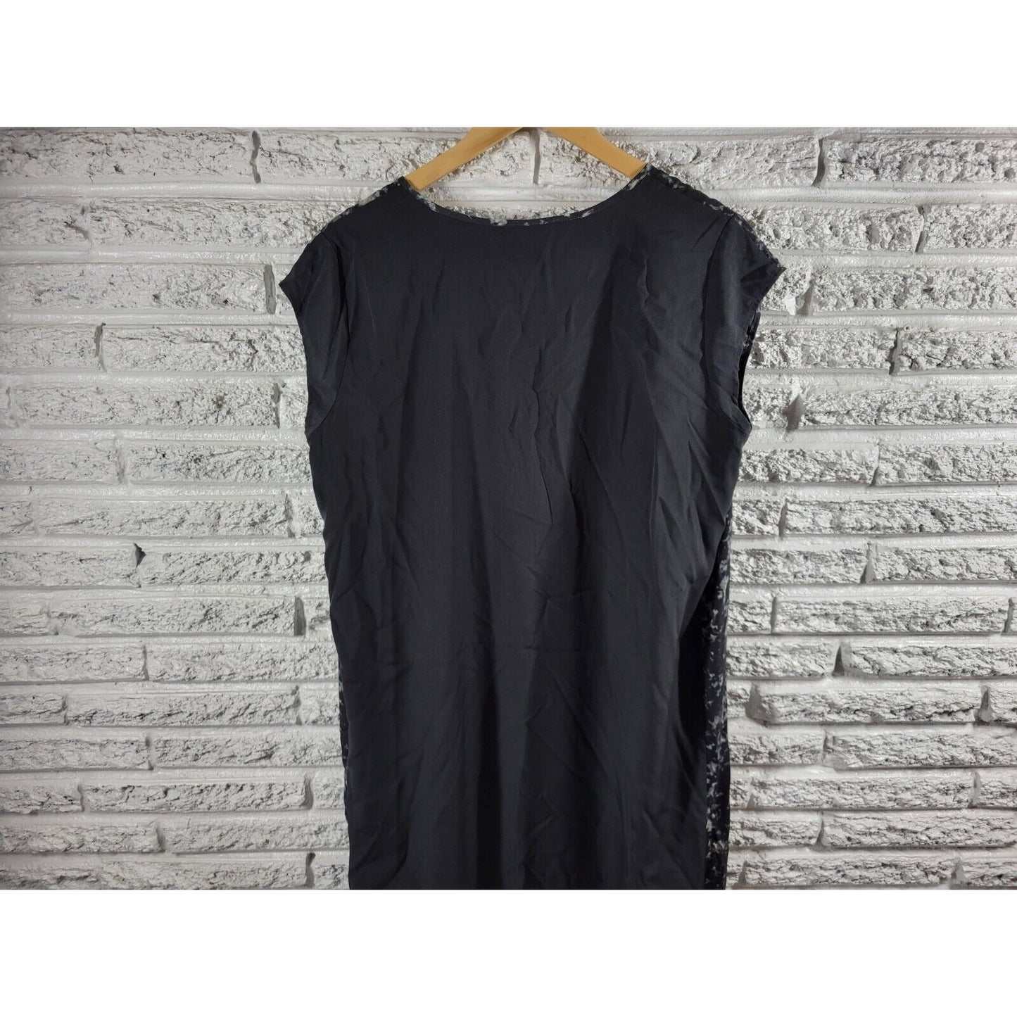 Liz Lange Maternity Womens Dress XL Shift Sleeveless Black Tie Dye Asymmetric