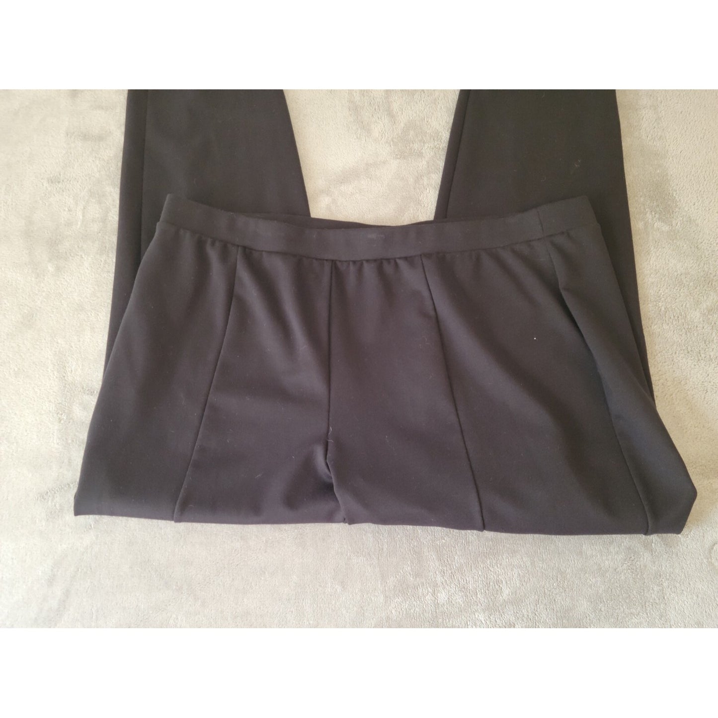 Worthington Women Pants 1X Plus Tapered Comfort Pull On Black Poly Blend Casual