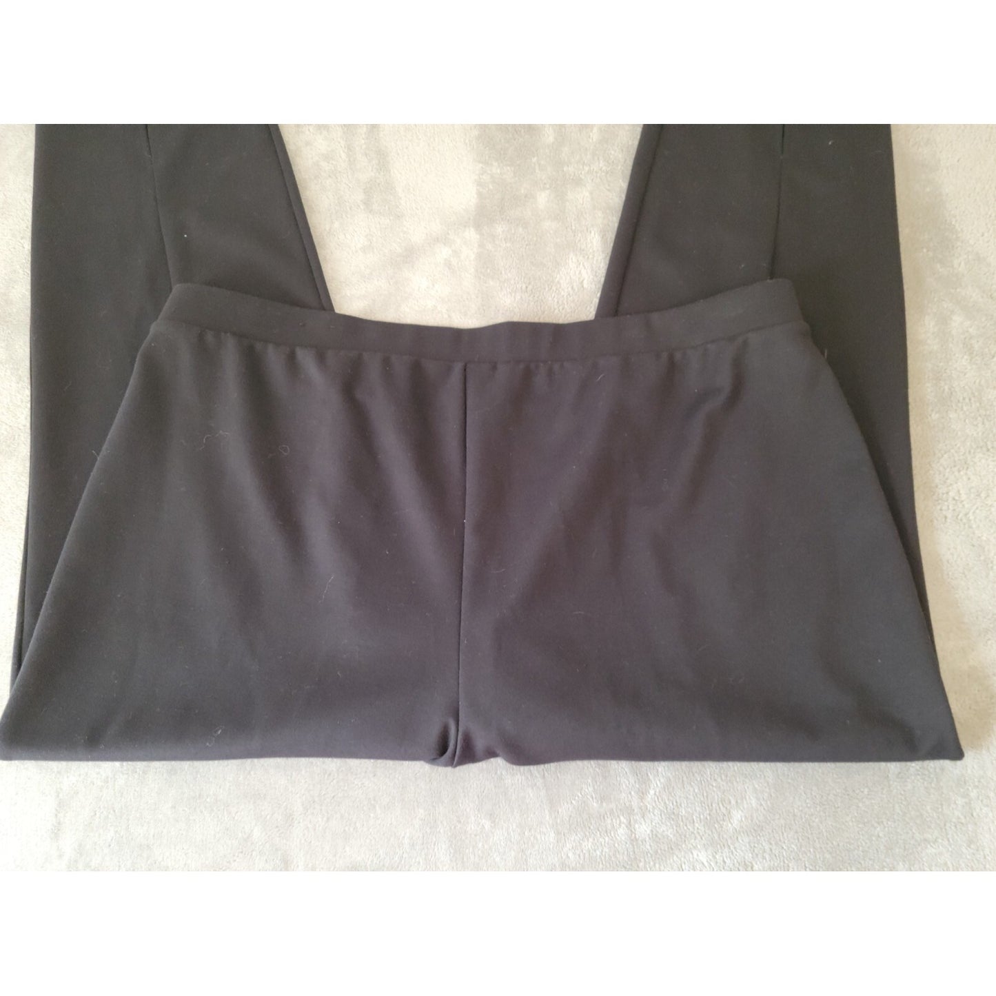 Worthington Women Pants 1X Plus Tapered Comfort Pull On Black Poly Blend Casual