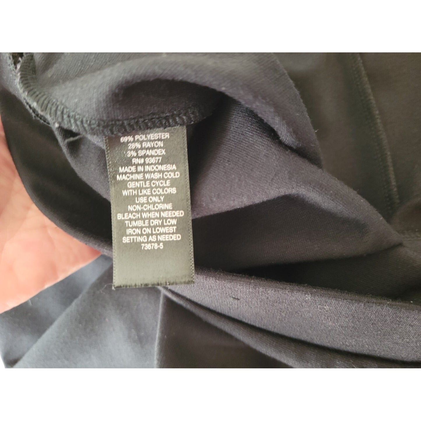 Worthington Women Pants 1X Plus Tapered Comfort Pull On Black Poly Blend Casual