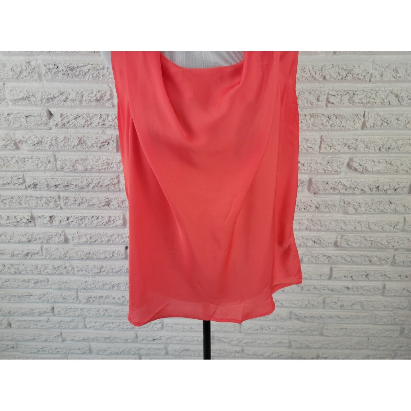 Worthington Women Top Petite Extra Large Sleeveless Orange Draped Boat Basic