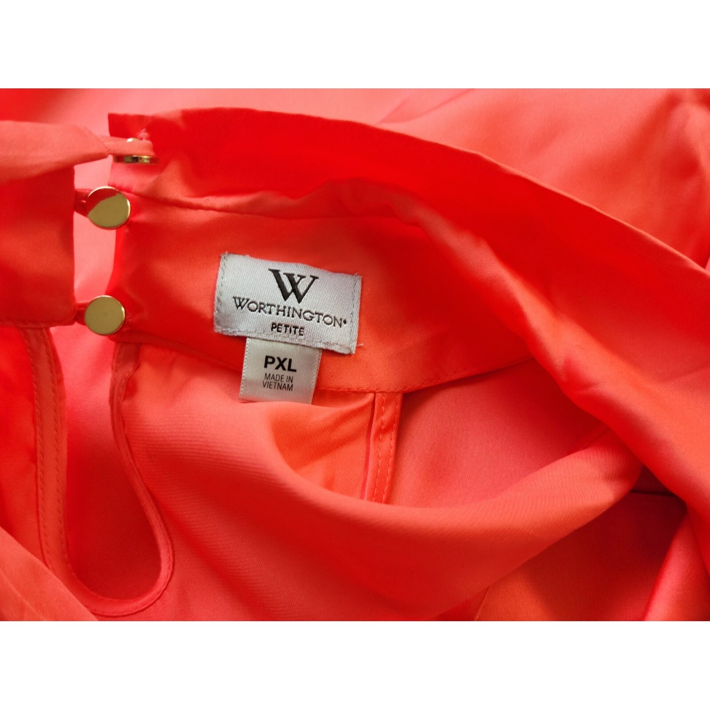 Worthington Women Top Petite Extra Large Sleeveless Orange Draped Boat Basic