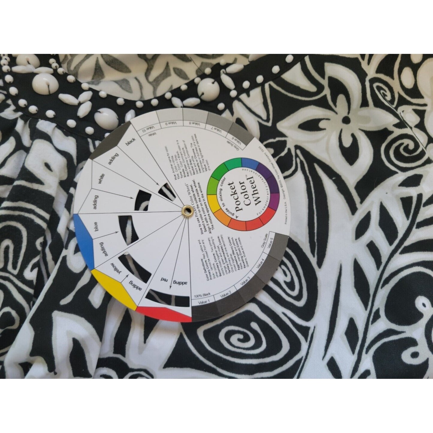 RQT Womens Top 2X Plus 3/4 Sleeve Pullover Black Floral Beaded Office Casual