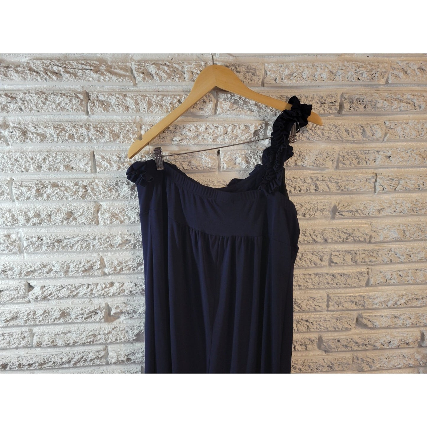 Enfocus Studio Womens Dress 16 Plus Mini Sheath Blue One Shoulder Party Ruffle