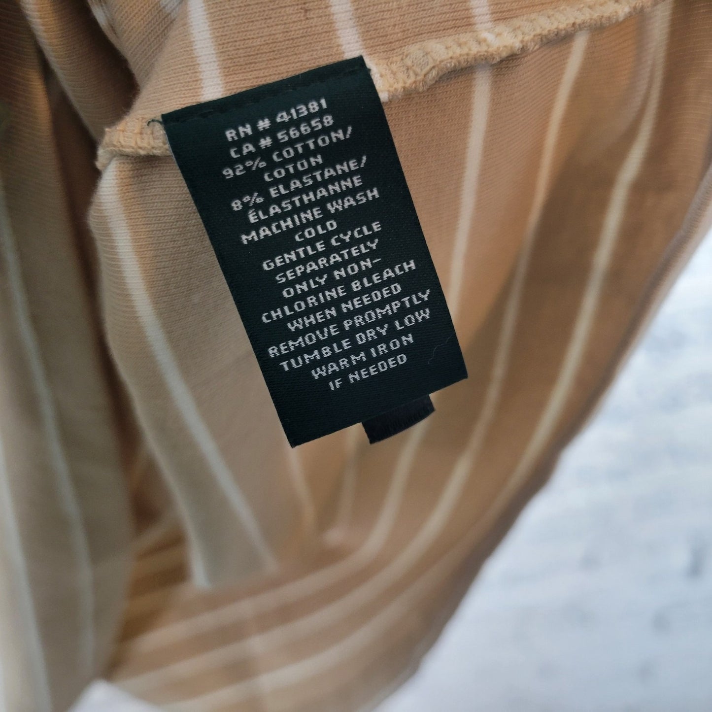 Lauren Ralph Lauren Womens Top 3X Plus Tee Knit Short Sleeve Beige Tan Stripe