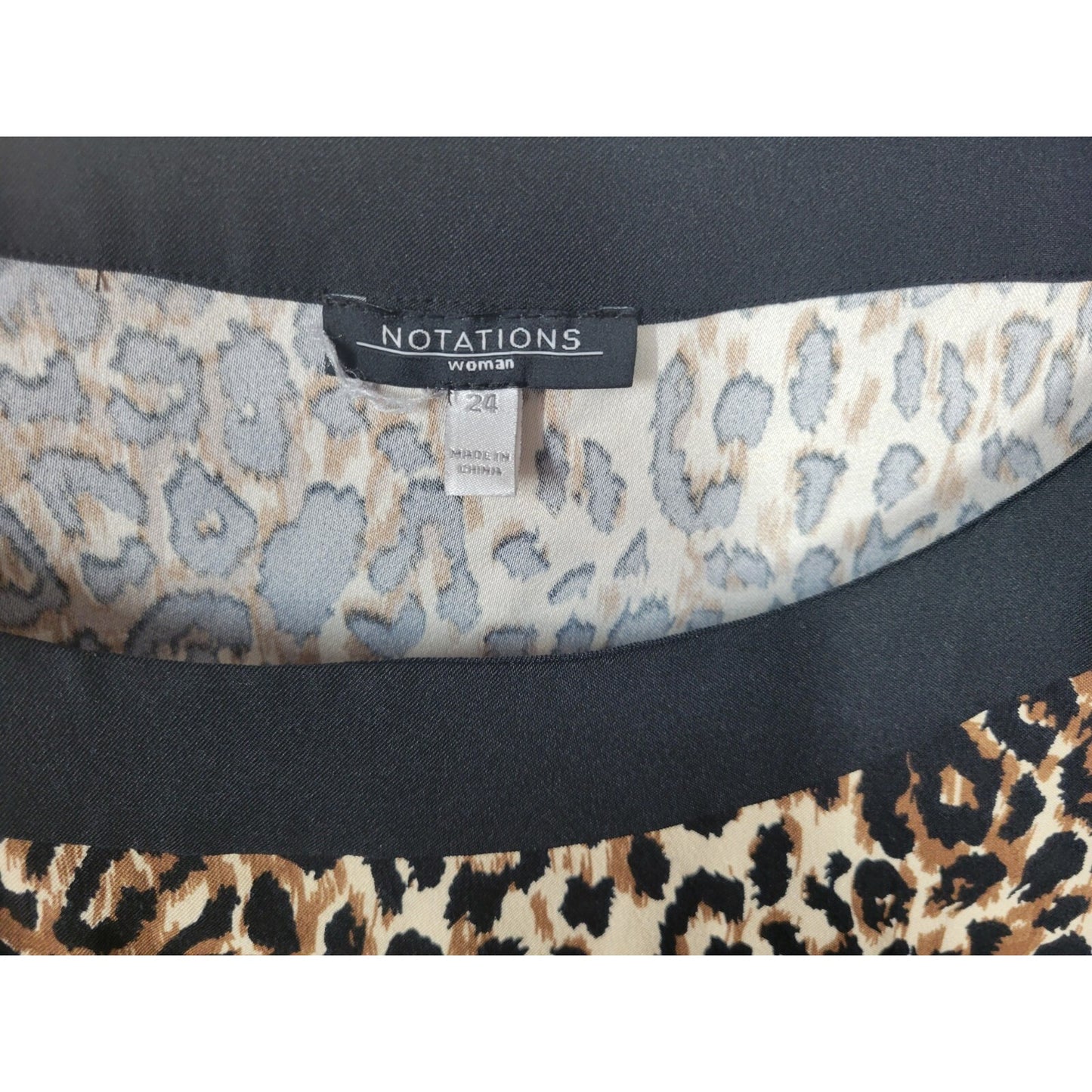 Notations Womens Dress 24 Plus Mini Sleeveless Wide Strap Brown Animal Print