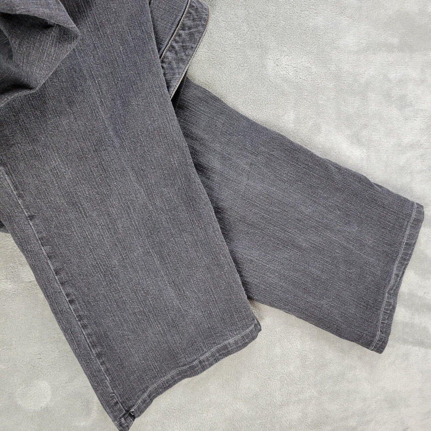 Denim Co Womens Jeans 22W Straight Leg Muted Black Denim Zip Fly Short Inseam